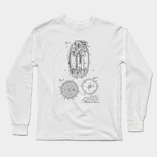 Hand Grenade Vintage Patent Drawing Funny Novelty T-Shirt Long Sleeve T-Shirt